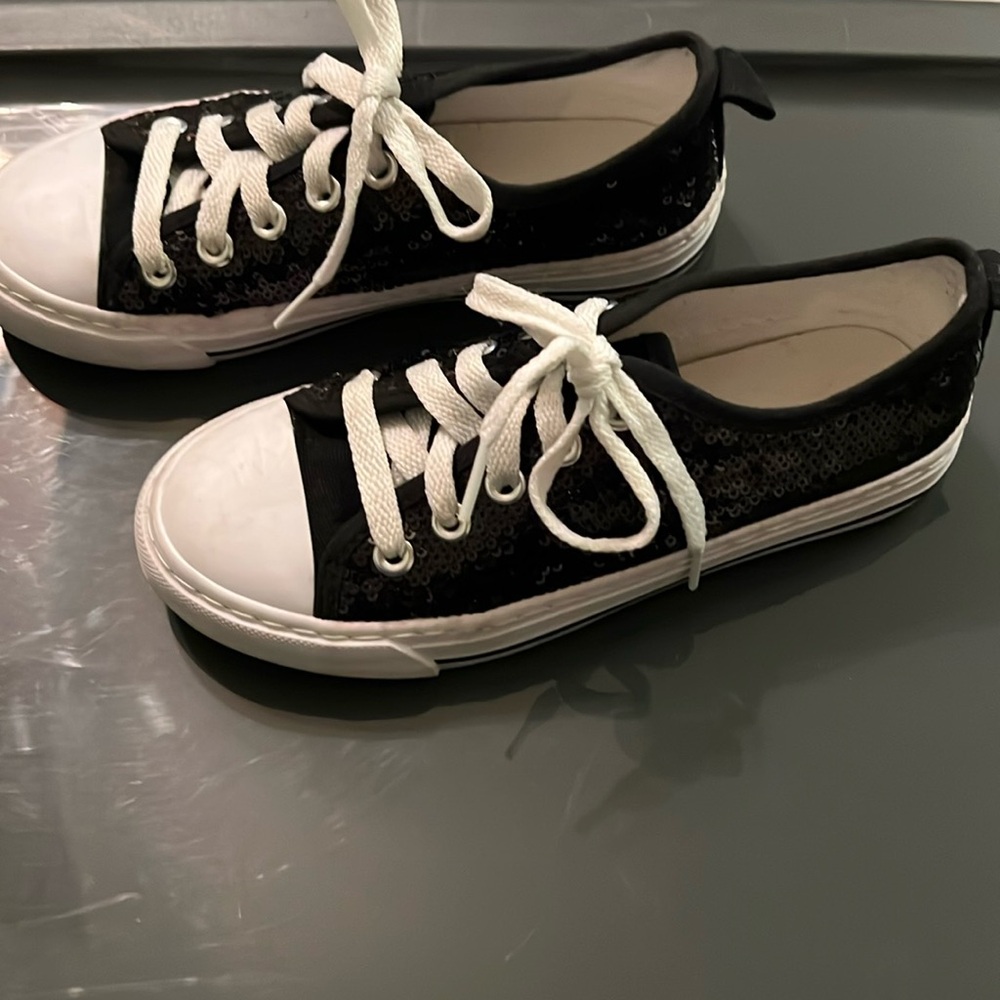 Sequin Glitter Black Shoes EUC